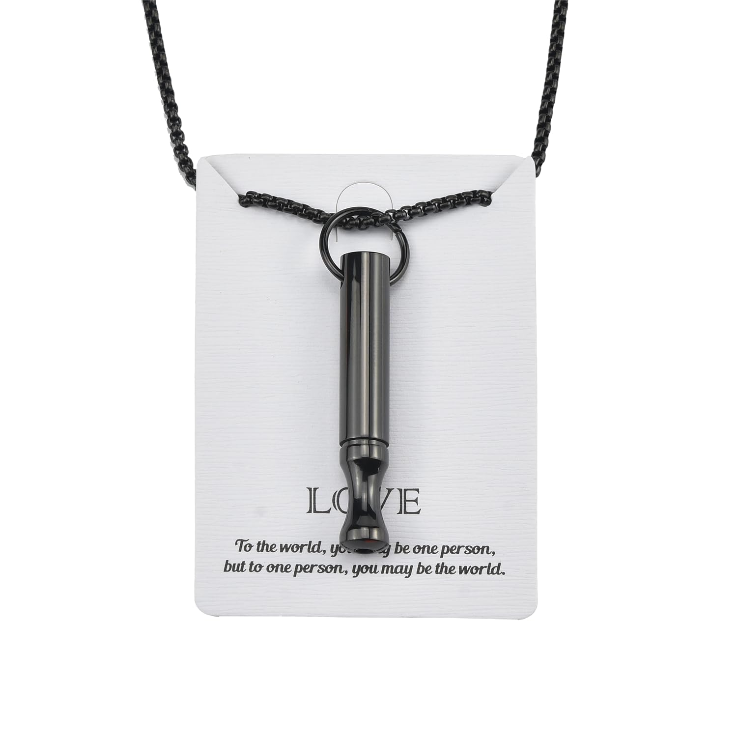 AKIRO Stainless Steel Mindful Breathing Necklace Anxiety Breathe Necklace Anxiety Breathing Tool Anxiety Stress Relief Tool for Mindfulness Meditation Stress Relief Relaxation Sleep (Black)