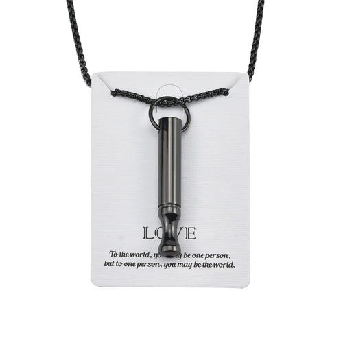 AKIRO Stainless Steel Mindful Breathing Necklace Anxiety Breathe Necklace Anxiety Breathing Tool Anxiety Stress Relief Tool for Mindfulness Meditation Stress Relief Relaxation Sleep (Black)